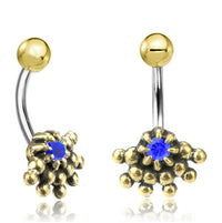 Cargar imagen en el visor de la galería, Bauchnabel Piercing Brass Edelstahl Auge Stein Kristall
