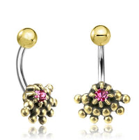 Cargar imagen en el visor de la galería, Bauchnabel Piercing Brass Edelstahl Auge Stein Kristall

