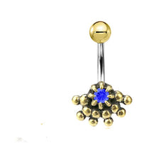 Cargar imagen en el visor de la galería, Bauchnabel Piercing Brass Edelstahl Auge Stein Kristall
