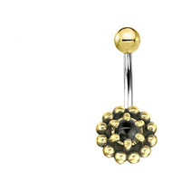 Cargar imagen en el visor de la galería, Bauchnabel Piercing Brass Edelstahl Punkteblume Stein
