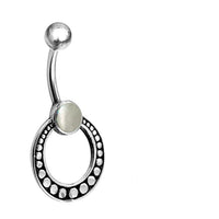 Load image into Gallery viewer, Bauchnabelpiercing aus Edelstahl &amp; Silber mit Punkte Ring
