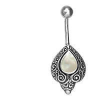 Load image into Gallery viewer, Bauchnabelpiercing aus Edelstahl Silber als Schnörkel Träne
