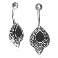 Load image into Gallery viewer, Bauchnabelpiercing aus Edelstahl Silber als Schnörkel Träne
