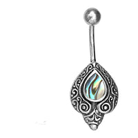 Load image into Gallery viewer, Bauchnabelpiercing aus Edelstahl Silber als Schnörkel Träne
