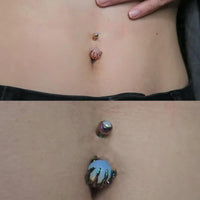 Load image into Gallery viewer, Bauchnabelpiercing Kralle Edelstahl Stein
