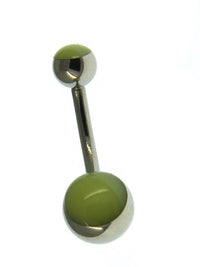 Load image into Gallery viewer, Bauchnabelpiercing aus Edelstahl Alien leuchtet
