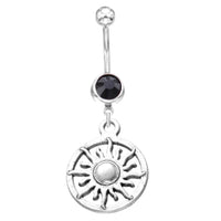 Load image into Gallery viewer, Bauchnabel Piercing Edelstahl Zirkonia silber Anhänger
