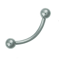 Load image into Gallery viewer, Banane Curved Barbell Piercing mit Kugeln Basic lang aus Edelstahl silberfarben
