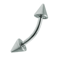 Load image into Gallery viewer, Banane mit Cones / Curved Barbell Piercing mit Cones aus Edelstahl silbern

