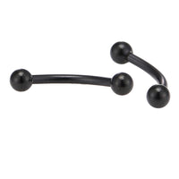 Cargar imagen en el visor de la galería, Banane Piercing mit Kugeln schwarz Curved Barbell Edelstahl
