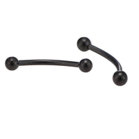 Load image into Gallery viewer, Edelstahl Banane Piercing mit Kugeln schwarz Curved Barbell
