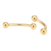 Load image into Gallery viewer, Banane Curved Barbell Piercing mit Kugeln Basic lang 16 mm Edelstahl goldfarben
