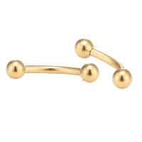 Load image into Gallery viewer, Banane Curved Barbell Piercing mit Kugeln Basic lang 15 mm Edelstahl goldfarben
