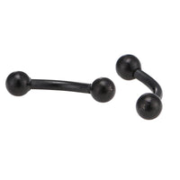 Load image into Gallery viewer, Banane Curved Barbell Piercing mit Kugeln Basic 12 mm Edelstahl schwarz
