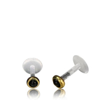 Load image into Gallery viewer, Labret Lippen Piercing Bio Acryl Onyx antik golden Brass Tragus Conch Helix
