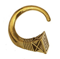 Load image into Gallery viewer, Lobe Piercing Messing antik gold Steam Punk Skull 12mm Plug Ohr Mayan Hook 4mm
