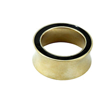 Cargar imagen en el visor de la galería, Tunnel Plug Messing Onyx Stein schwarz Rim gold
