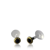 Load image into Gallery viewer, Labret Lippen Piercing Bio Acryl Amethyst antik golden Brass Tragus Conch Helix
