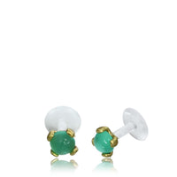 Load image into Gallery viewer, Labret Lippen Piercing Bio Plastic gold Brass Stein
