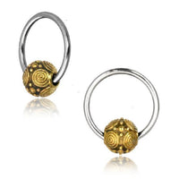 Load image into Gallery viewer, Universal Piercing Kugel Ring Edelstahl Brass Spiralen
