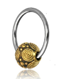 Load image into Gallery viewer, Universal Piercing Kugel Ring Edelstahl Brass Spiralen

