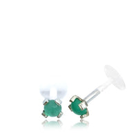 Load image into Gallery viewer, Labret Lippen Piercing Bio Plastic Silber Stein
