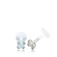 Load image into Gallery viewer, Labret Lippen Piercing Bio Plastic Silber Stein
