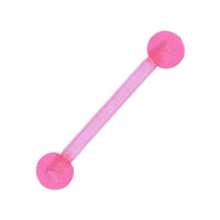 Load image into Gallery viewer, modischer Piercing straight Barbell aus flexiblem Kunststoff in Pink

