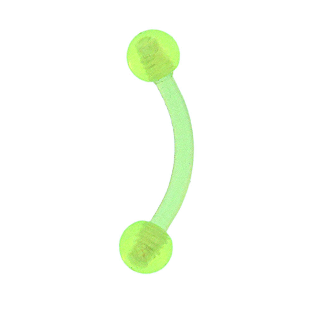 modischer Piercing curved Barbell gebogen aus flexiblem Kunststoff in Neongelb