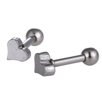 Load image into Gallery viewer, modischer Piercing mini straight Barbell aus Edelstahl silberfarben Herz
