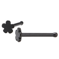 Load image into Gallery viewer, modischer Piercing mini straight Barbell aus Edelstahl schwarz Blume
