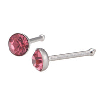 Cargar imagen en el visor de la galería, modischer Piercing mini straight Barbell rosa Zirkonia Stein Edelstahl
