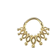 Cargar imagen en el visor de la galería, Klapp Segmentring Piercing Punkte Edelstahl Gold PVD
