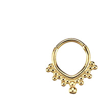 Cargar imagen en el visor de la galería, Segmentring Piercing Kugelspitze Edelstahl Gold PVD
