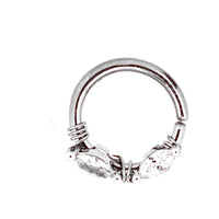 Load image into Gallery viewer, Piercing Edelstahl Ring für Nase Ohr Kristall Augen
