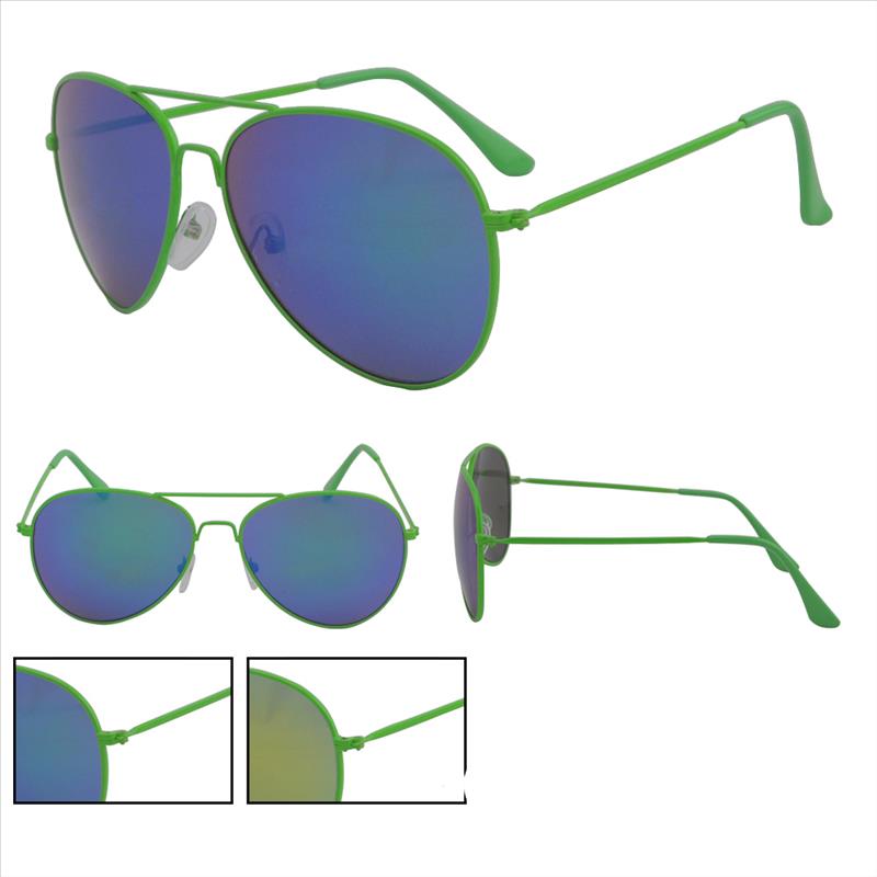 Sonnenbrille grün Pilotenbrille Pornobrille verspiegelt 400UV