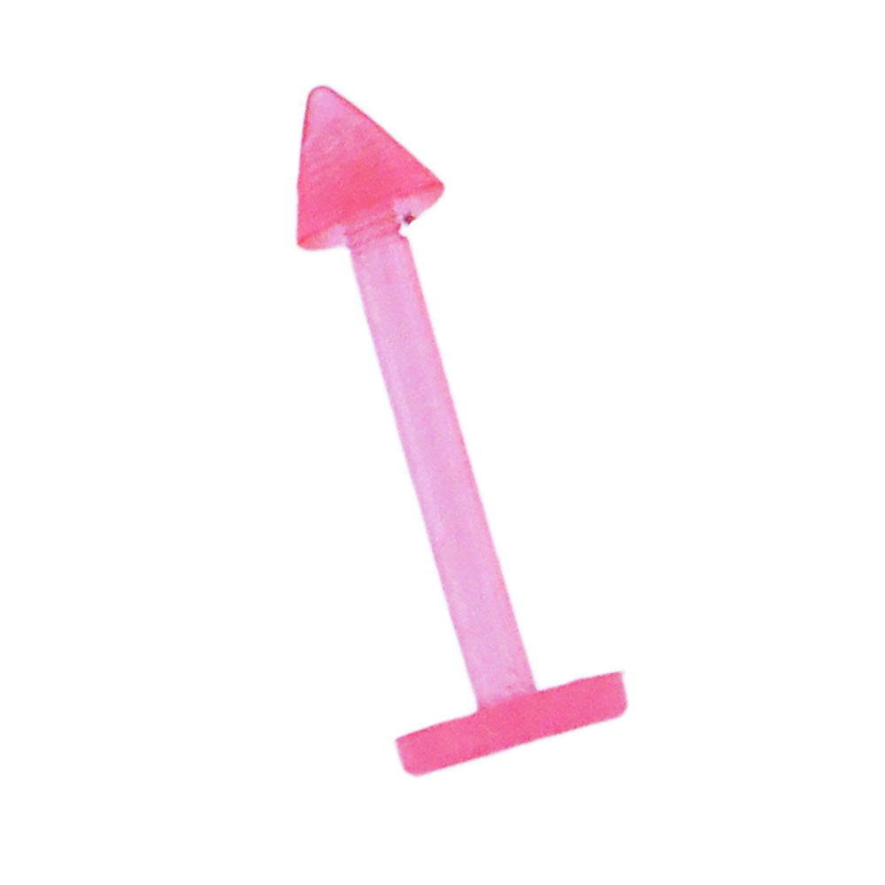 Labret modisches Piercing aus Kunststoff in pink flexibel mit Spitze Cone