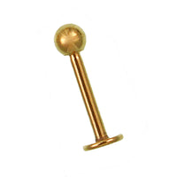 Load image into Gallery viewer, Labret Stecker modisches Piercing aus Edelstahl goldfarbig mit Kugel klein
