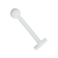 Cargar imagen en el visor de la galería, Labret modisches Piercing aus Kunststoff in weiß flexibel mit Kugel
