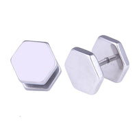 Load image into Gallery viewer, Fake Piercing Edelstahl Schraubverschluss Expander silber Farben sechs Eck 6 mm
