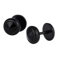 Load image into Gallery viewer, Schraubverschluss Fake Piercing Expander Edelstahl schwarz schwarzer Stein Ø 13 mm
