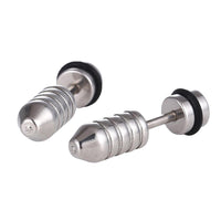 Load image into Gallery viewer, Fake Piercing Expander silberfarben Gewinde Schaubverschluss Edelstahl

