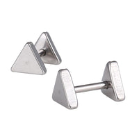 Load image into Gallery viewer, Fake Piercing Edelstahl Schraubverschluss Expander silberfarben Dreieckige Platten 6 mm
