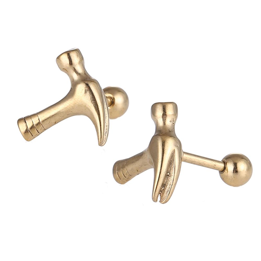 Fake Piercing Expander golden Hammer Werkzeug Schaubverschluss Edelstahl