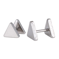 Load image into Gallery viewer, Fake Piercing Edelstahl Schraubverschluss Expander silberfarben Dreieckige Platten 9 mm
