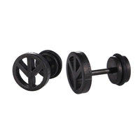 Load image into Gallery viewer, Fake Piercing Expander schwarz Peache Zeichen im Kreis Schaubverschluss Edelstahl
