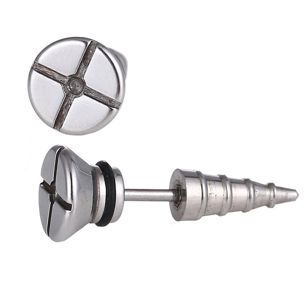 Fake Piercing Expander Schraube silberfarben Schraubverschluss Edelstahl