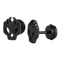 Load image into Gallery viewer, Fake Piercing Expander schwarz Totenkopf on Fire Schaubverschluss Edelstahl

