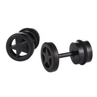 Load image into Gallery viewer, Fake Piercing Expander schwarz Stern im Kreis Schaubverschluss Edelstahl
