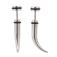 Cargar imagen en el visor de la galería, Fake Piercing Spike leicht gebogen silberfarben Schraubverschluss Edelstahl

